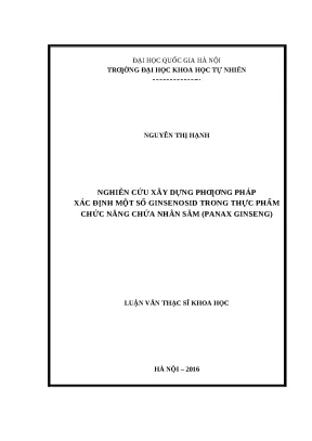 Phương pháp xác định ginsenosid trong TPCN nhân sâm