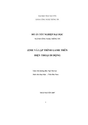 J2me và lập trình game trên điện thoại - Đồ án