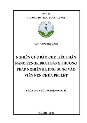 Nguyễn thị ánh nghiên cứu bào chế tiểu - Khóa luận
