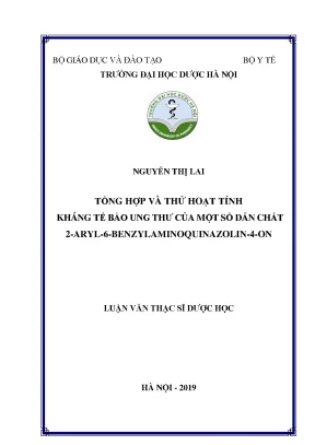 Dẫn chất quinazolinon: Hoạt tính kháng tế bào ung thư