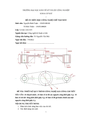 Đồ án Chi tiết Càng Gạt: Công nghệ Chế tạo Máy (Full)