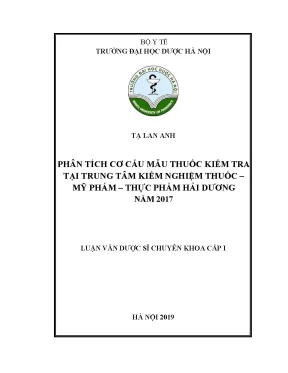 Tạ lan anh phân tích cơ cấu mẫu thuốc