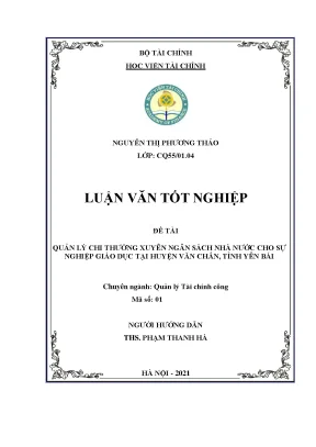 Quản lý chi thường xuyên ngân sách nhà - Khóa luận