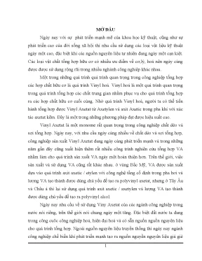 Đồ án thiết kế nhà máy sản xuất Vinyl Axetat (Full)