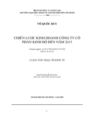 Tài liệu: Luận văn Chiến lược kinh doanh Kinh Đô (Full)