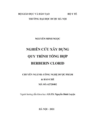Quy trình tổng hợp Berberin Clorid chuẩn Dược điển