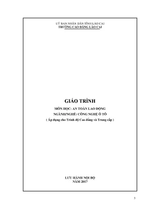 Giáo trình An toàn lao động ngành Công nghệ ô tô (Full)
