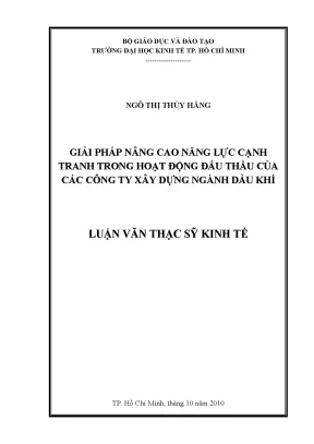 Luận văn giải pháp nâng cao năng lực cạnh tranh đấu thầu