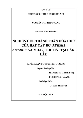 Thành phần hóa học hạt bơ (Persea americana) tại Đắk Lắk