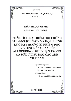 SJS/TEN do Allopurinol: Phân tích ADR tại Việt Nam