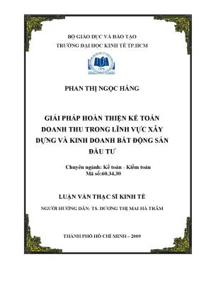 Luận văn: Hoàn thiện kế toán doanh thu ngành xây dựng