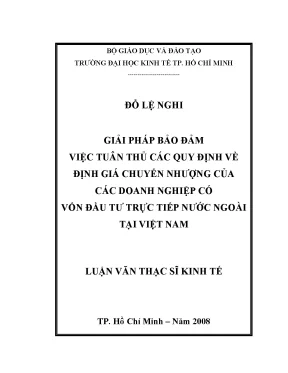 Luận văn: Giải pháp tuân thủ định giá chuyển nhượng