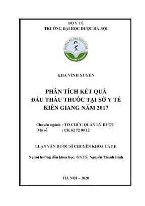 Phân tích kết quả đấu thầu thuốc tại SYT Kiên Giang 2017