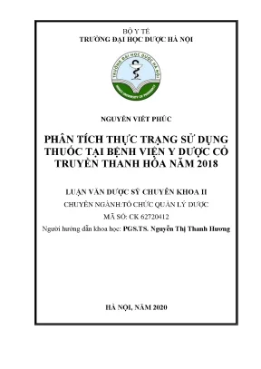 Thực trạng sử dụng thuốc BV Y dược cổ truyền Thanh Hóa
