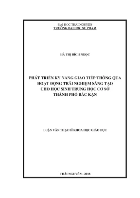 Phát triển kỹ năng giao tiếp cho HS THCS qua trải nghiệm
