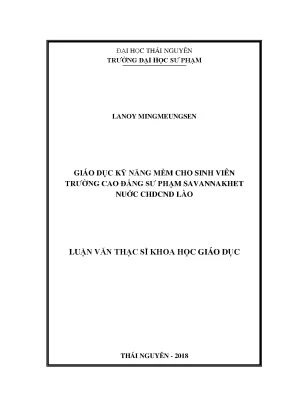 Luận văn Kỹ năng mềm cho sinh viên Sư phạm Savannakhet