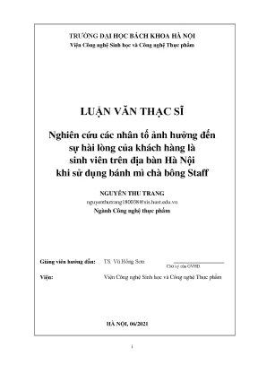 Yếu tố ảnh hưởng sự hài lòng của sinh viên với bánh mì Staff