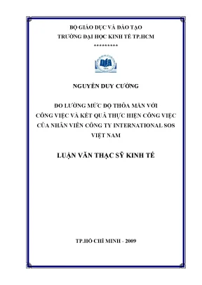 Luận văn: Mức độ thỏa mãn công việc và kết quả làm việc