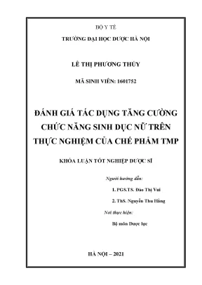 Tác dụng tăng cường sinh dục nữ của chế phẩm TMP (Nghiên