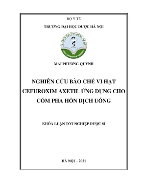 Vi hạt Cefuroxim Axetil: Bào chế cốm uống che vị hiệu quả