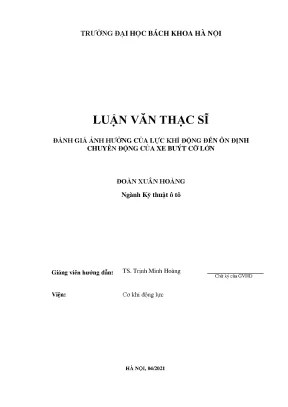 Đánh giá lực khí động đến ổn định xe buýt cỡ lớn