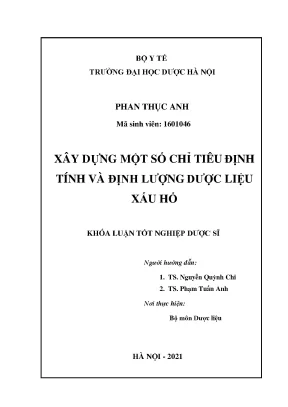 Tiêu chuẩn định tính & định lượng Dược liệu Xấu hổ
