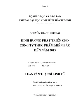 Luận văn: Định hướng phát triển công ty thực phẩm miền Bắc