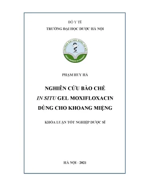 In Situ Gel Moxifloxacin: Bào chế & ứng dụng khoang miệng