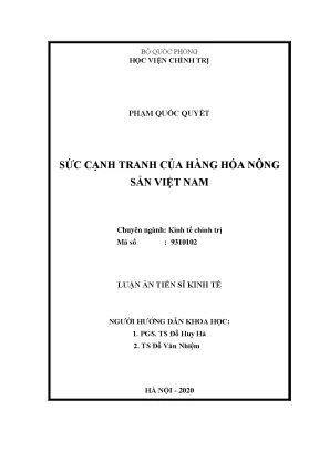 Sức cạnh tranh nông sản Việt Nam: Thực trạng & Giải pháp