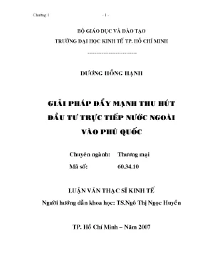 Luận văn: Giải pháp thu hút vốn FDI vào Phú Quốc