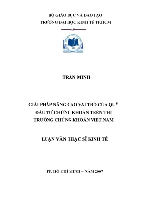 Luận văn: Nâng cao vai trò quỹ đầu tư chứng khoán VN
