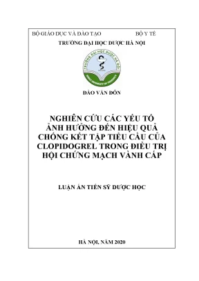 Yếu tố ảnh hưởng hiệu quả Clopidogrel trị mạch vành cấp