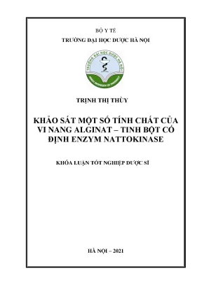 Tính chất vi nang Alginat-Tinh bột cố định Nattokinase