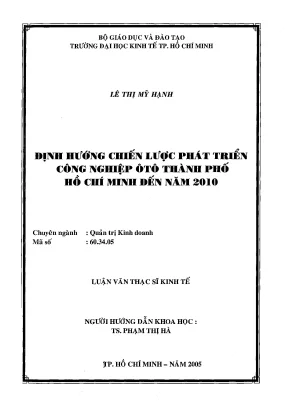 Luận văn chiến lược phát triển công nghiệp ô tô