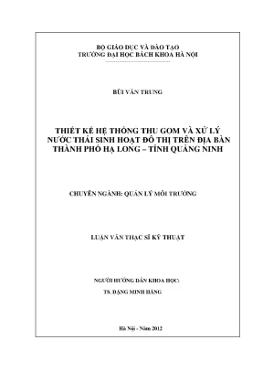 Thiết kế hệ thống xử lý nước thải sinh hoạt tại Hạ Long