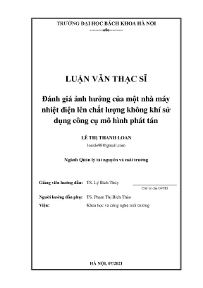 Mô hình phát tán ô nhiễm không khí nhà máy nhiệt điện