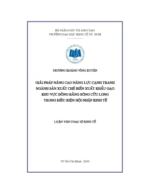 Luận văn nâng cao năng lực cạnh tranh ngành sản xuất gạo