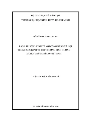 Luận án: Tăng trưởng KT và Công bằng XH ở Việt Nam