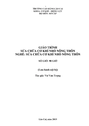 Giáo trình Sửa chữa Cơ khí nhỏ Nông thôn (Bản Full)