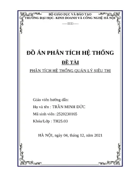 Đồ án phân tích thiết kế hệ thống thông tin quản lí bán hàng siêu thị download tai tailieutuoi com