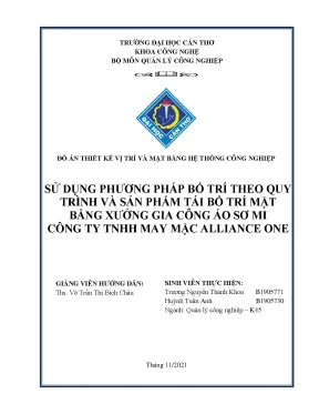 Đồ án Tái bố trí mặt bằng xưởng may áo sơ mi (Mẫu)