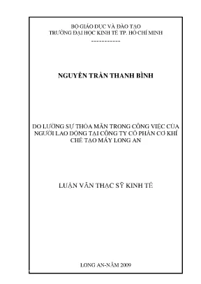 Luận văn mẫu: Đo lường sự thỏa mãn trong công việc
