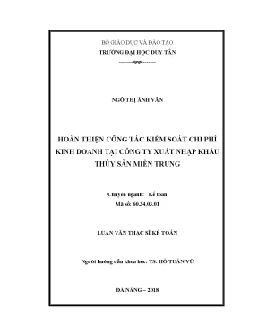 Giải pháp kiểm soát chi phí kinh doanh XNK thủy sản