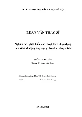 Thuật toán nhận dạng cử chỉ cho nhà thông minh