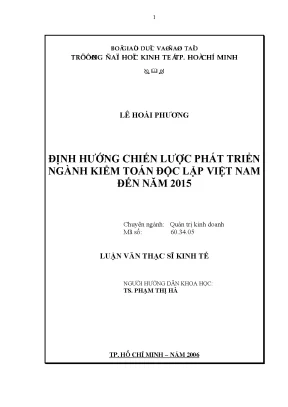 Luận văn định hướng chiến lược ngành kiểm toán độc lập
