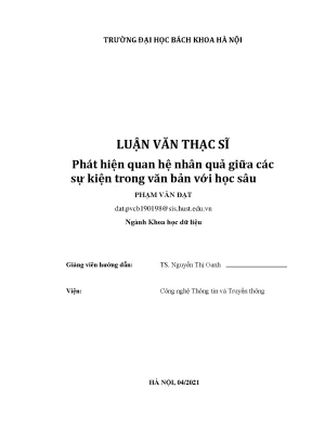 Phát hiện quan hệ nhân quả trong văn bản bằng học sâu
