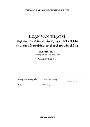 Điều khiển động cơ RCCI chuyển đổi từ diesel truyền thống
