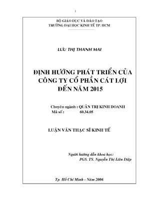 Luận văn định hướng phát triển công ty CP Cát Lợi