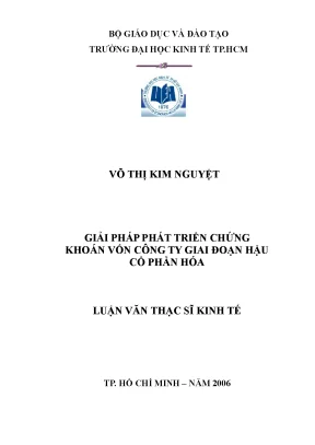 Luận văn phát triển chứng khoán vốn hậu cổ phần hóa
