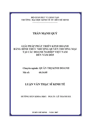 Luận văn giải pháp phát triển kinh doanh nhượng quyền